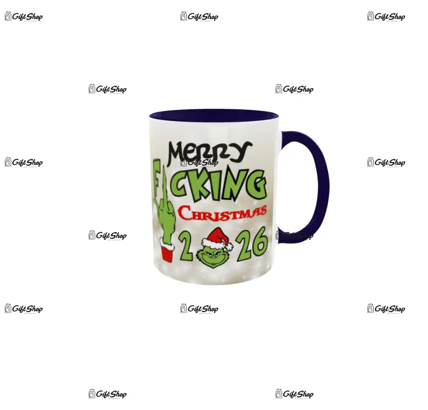 Merry f_ucking christmas ( anul curent ), cana din ceramica, 330ml, model cgs1803